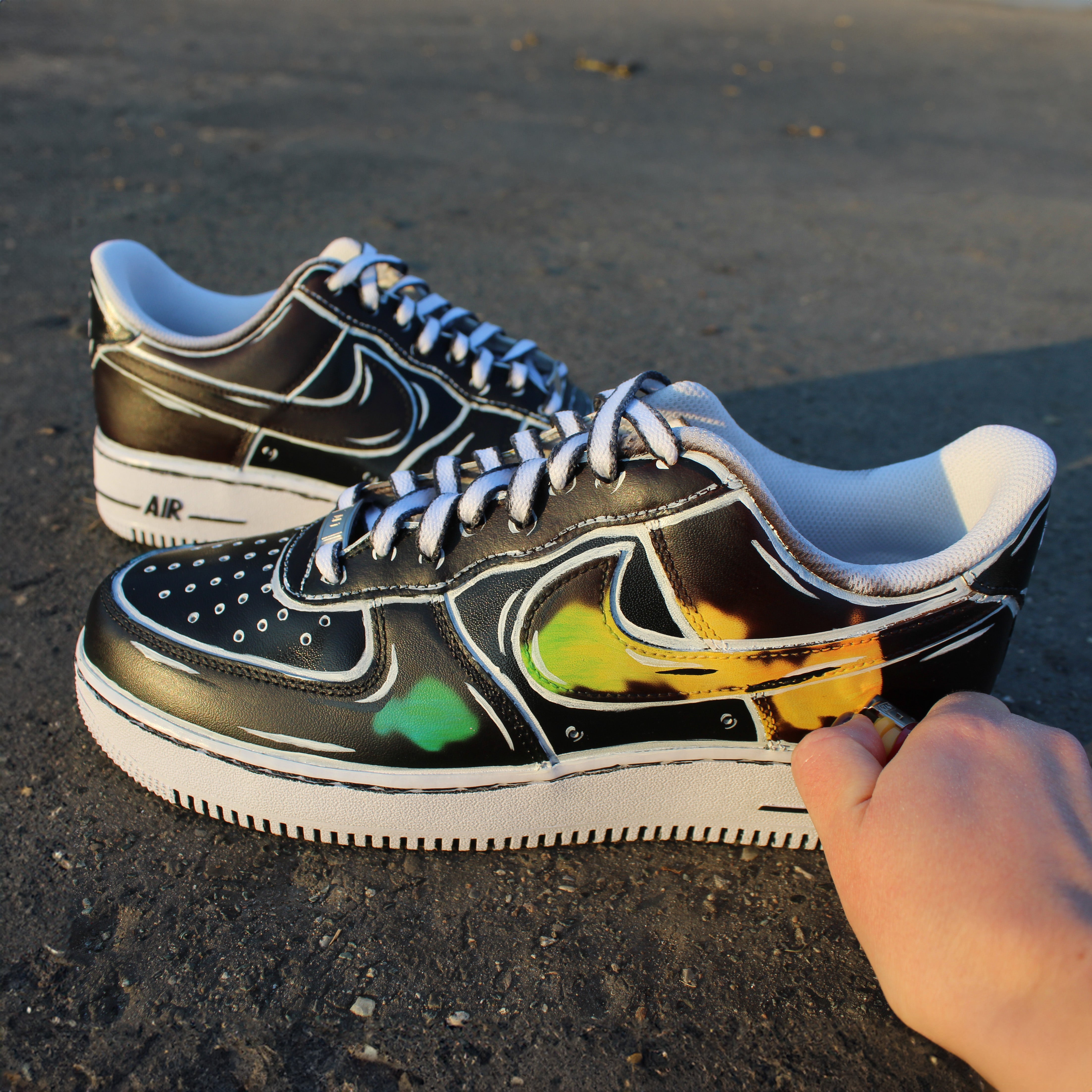 Black Cartoon Color Reactive AF1s