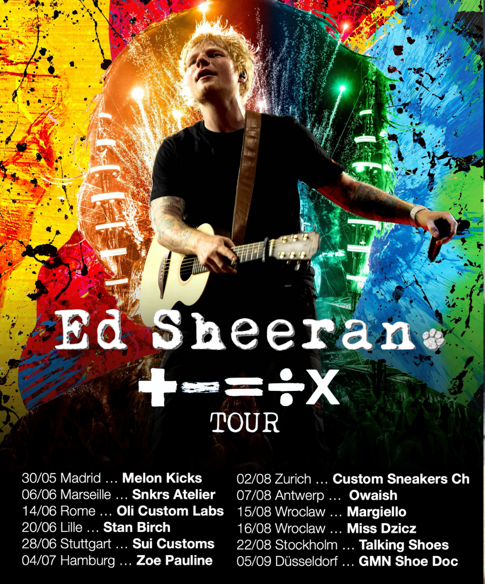 Ed Sheeran Mathematics European Tour 2025 Collab Sneaker Series